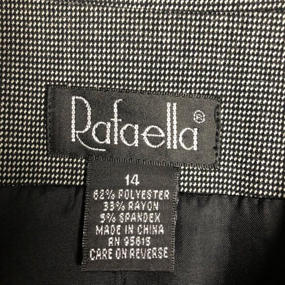 Rafaella Blazer Womens Size 14 Black Gray Lined Pockets Suit Jacket Career - Picture 6 of 7